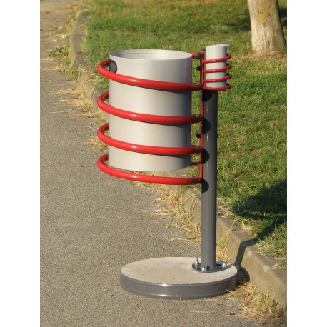 TYPE 2602P TRASH CAN SELF STANDING SPIRAL WITH ASHTRAY
