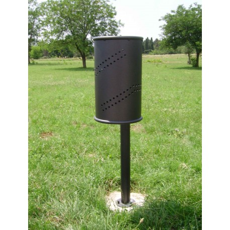 TYPE 2008 TRASH CAN PERFORATED TIN 25L (ON POLE)