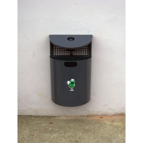 TYPE 2009 TRASH CAN WALL MOUNTED 35L WITH ASHTRAY