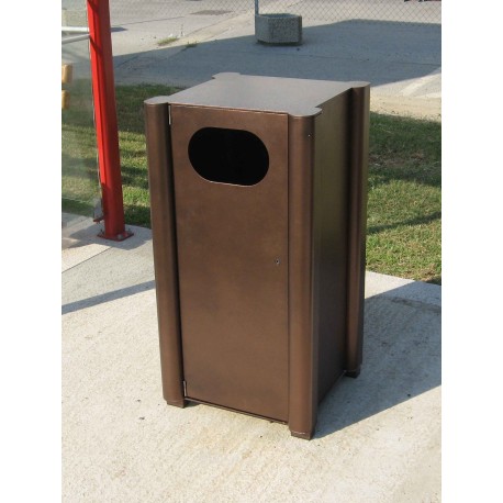 TYPE 2351 TRASH CAN SELF STANDING SQUARE ALUMINUM